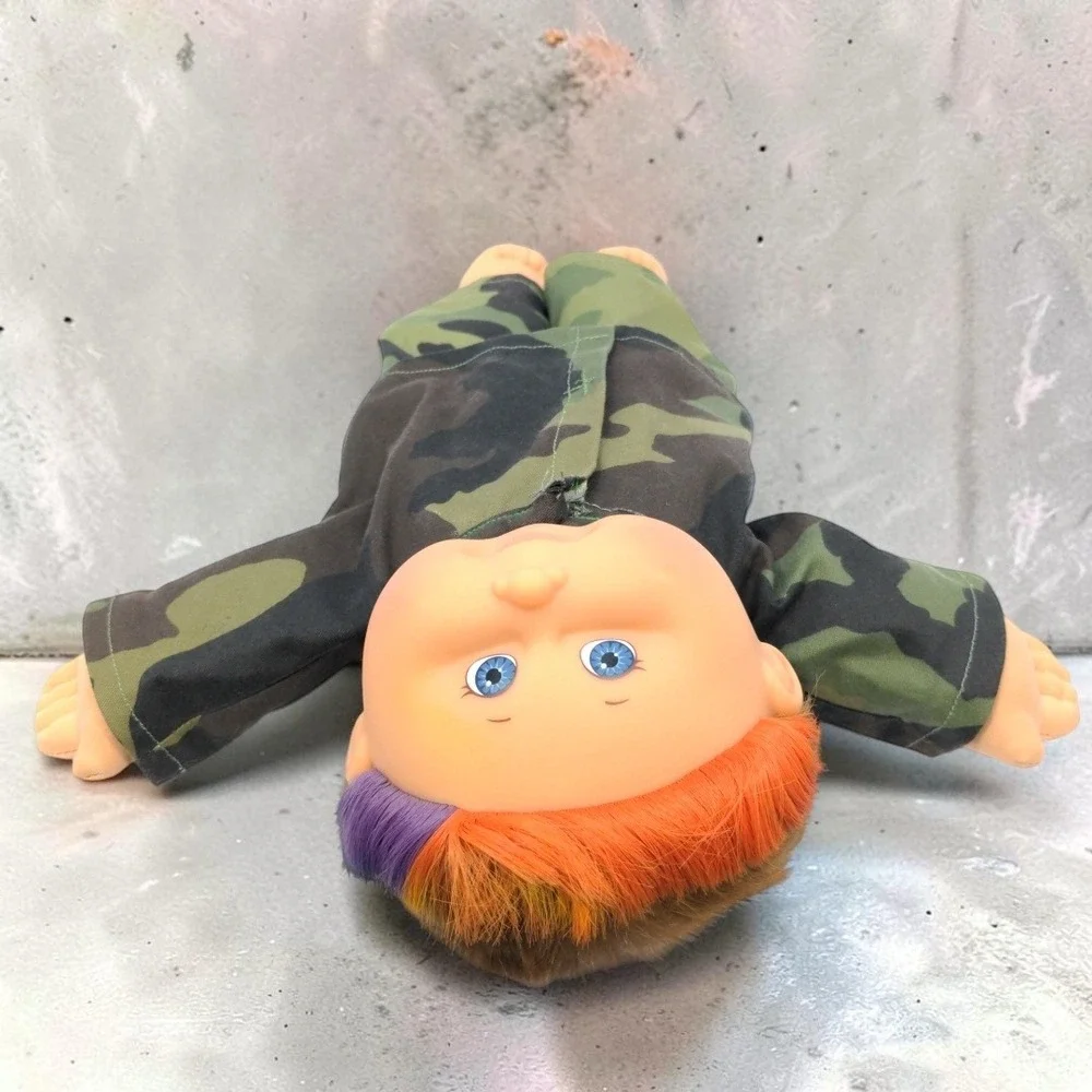 VTG Cabbage Patch Kids Magic Touch Colorsilk Boy Doll Camo Orange Hair 2005 CPK